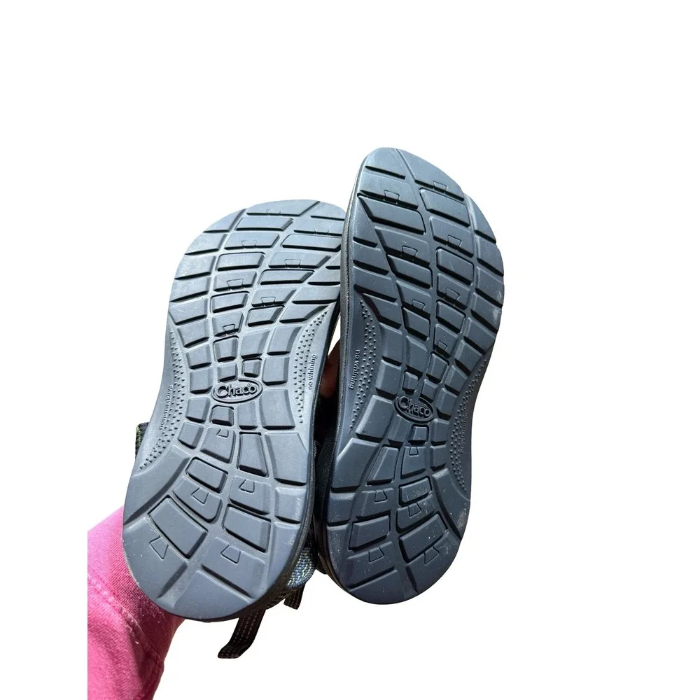 Chaco Kids Z1 Ecotread Sport Sandals Blue Green Patterned Size 6 Big Kids - Picture 7 of 8